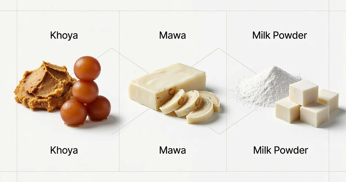 Featured image: Professional featured image for: The Difference Between Khoya, Mawa, and Milk Powder in Sweets: Ever