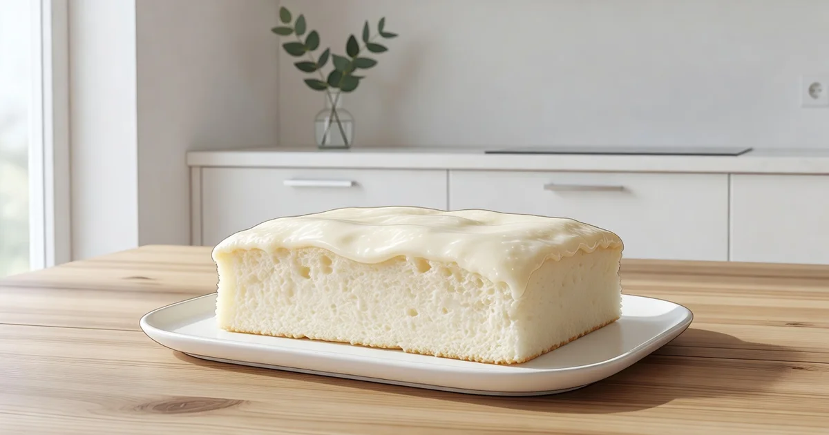 Featured image: Professional featured image for: How to Make Perfectly Soft Milk Cake at Home. Clean editorial illus