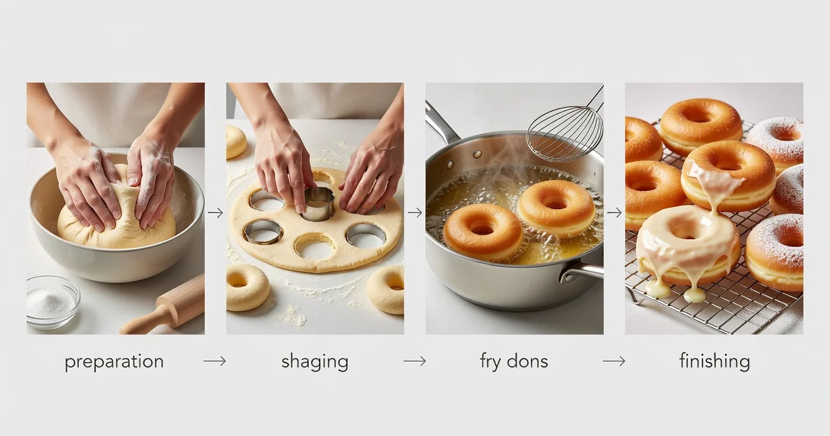 Featured image: Professional featured image for: How to Make Fresh and Fluffy Homemade Donuts. Clean editorial illus