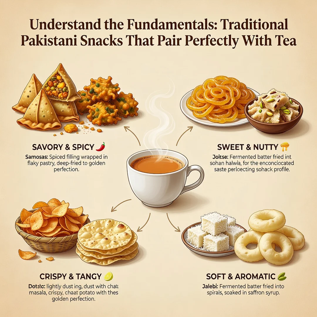 Step 1: Illustration for step: Understand the fundamentals related to Traditional Pakistani Snacks That Pair