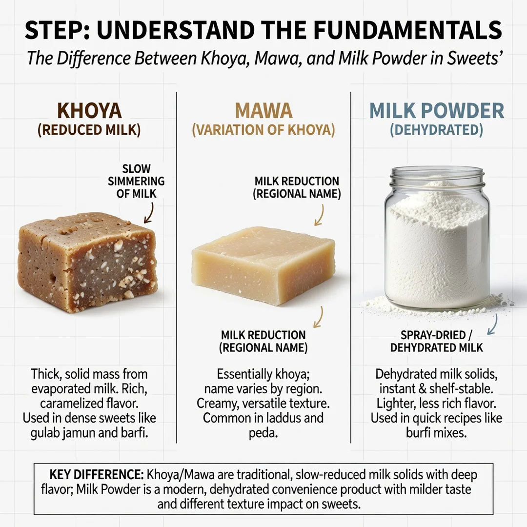 Step 1: Illustration for step: Understand the fundamentals related to The Difference Between Khoya, Mawa, an