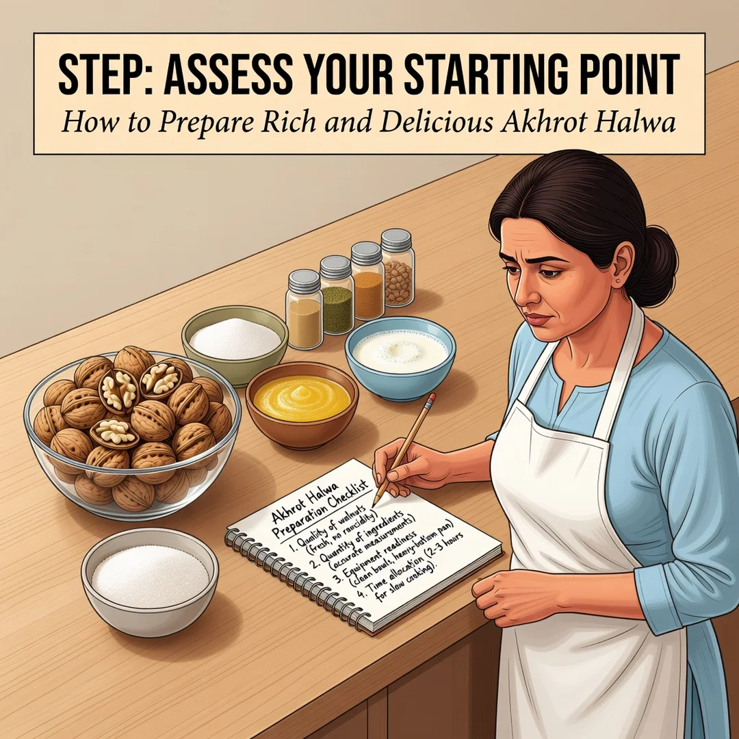 Step 2: Illustration for step: Assess your starting point related to How to Prepare Rich and Delicious Akhro