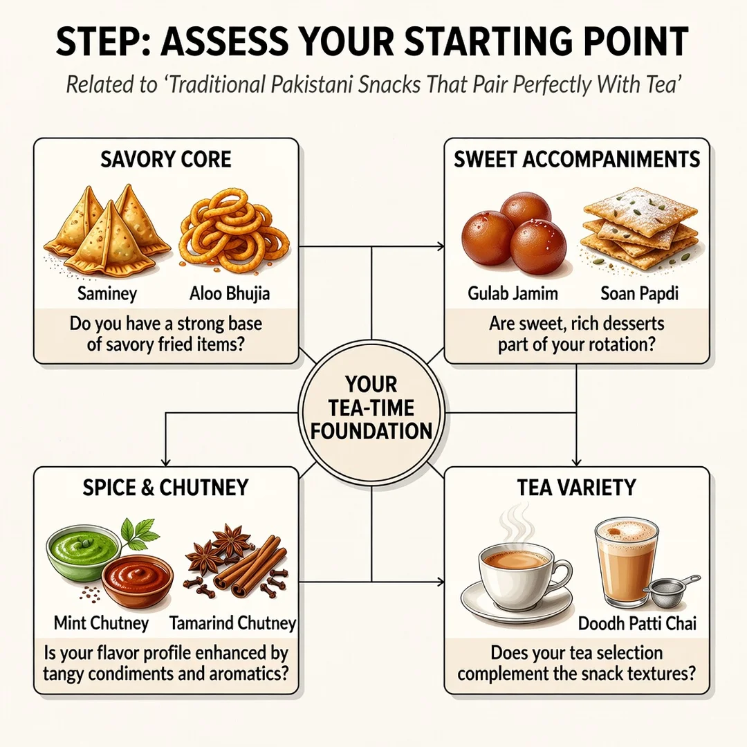 Step 2: Illustration for step: Assess your starting point related to Traditional Pakistani Snacks That Pair 