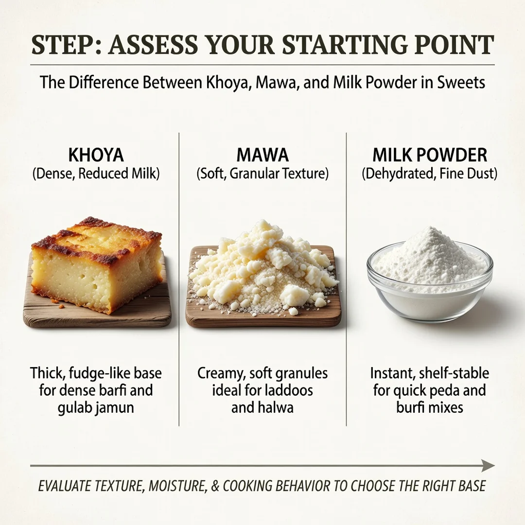Step 2: Illustration for step: Assess your starting point related to The Difference Between Khoya, Mawa, and