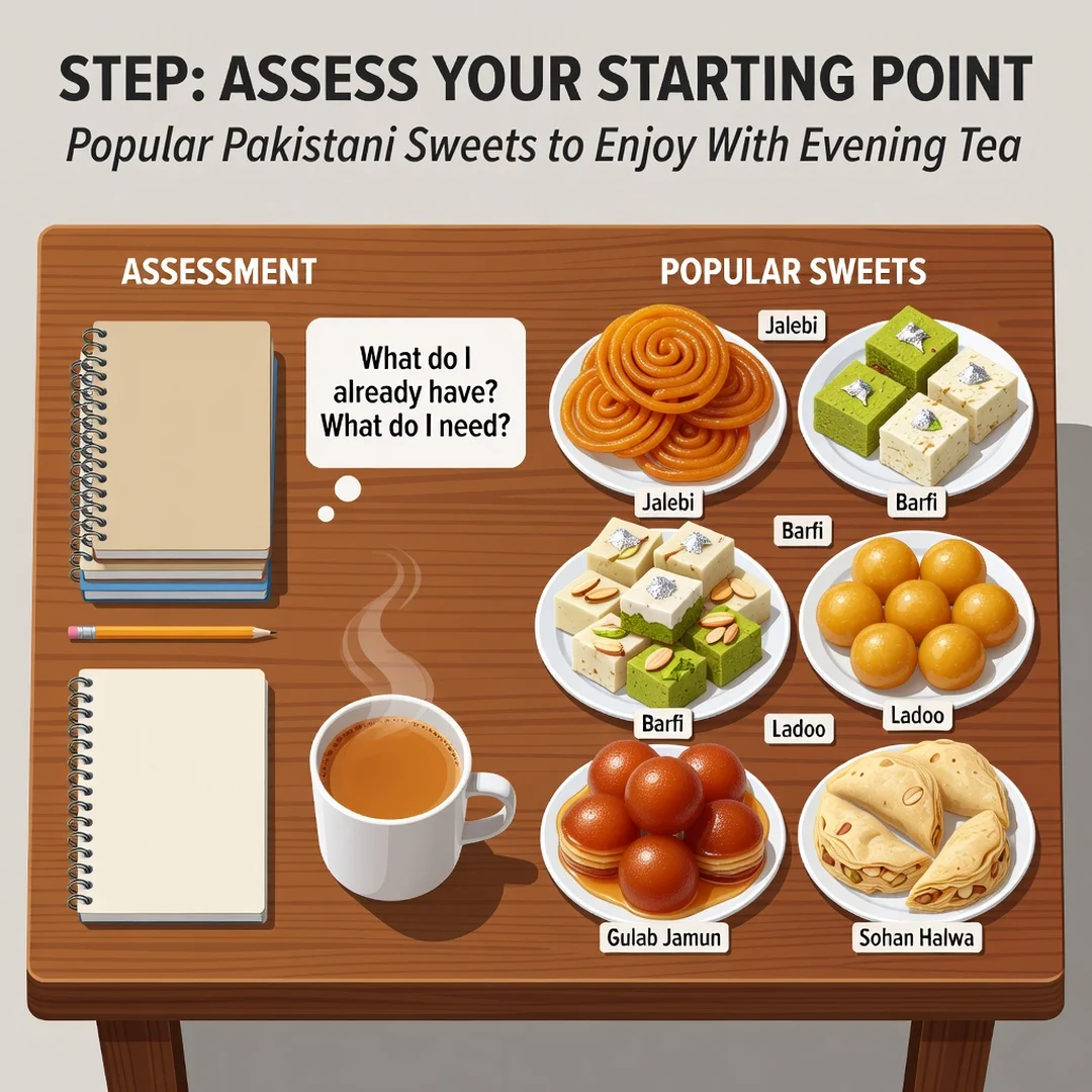 Step 2: Illustration for step: Assess your starting point related to Popular Pakistani Sweets to Enjoy With 