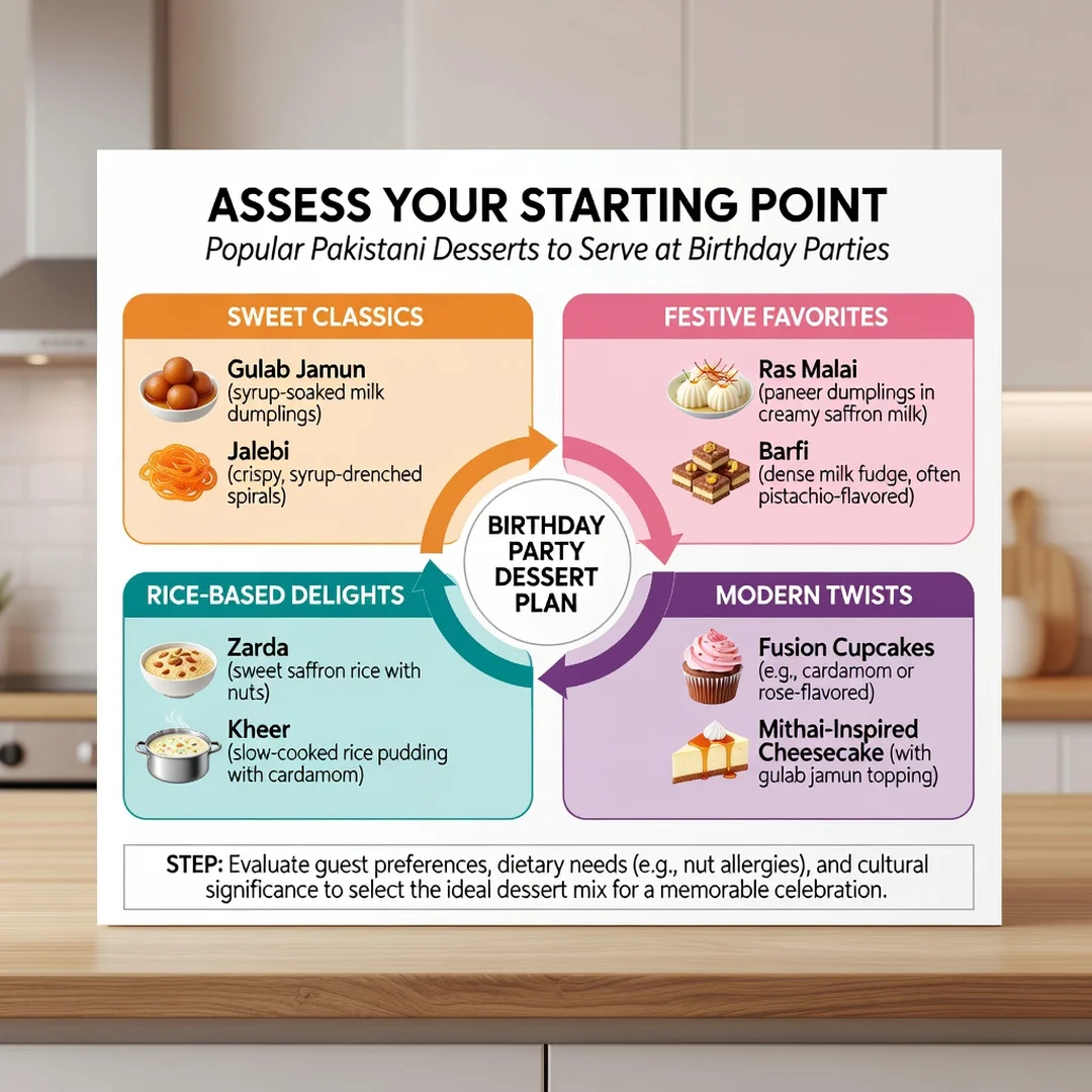 Step 2: Illustration for step: Assess your starting point related to Popular Pakistani Desserts to Serve at