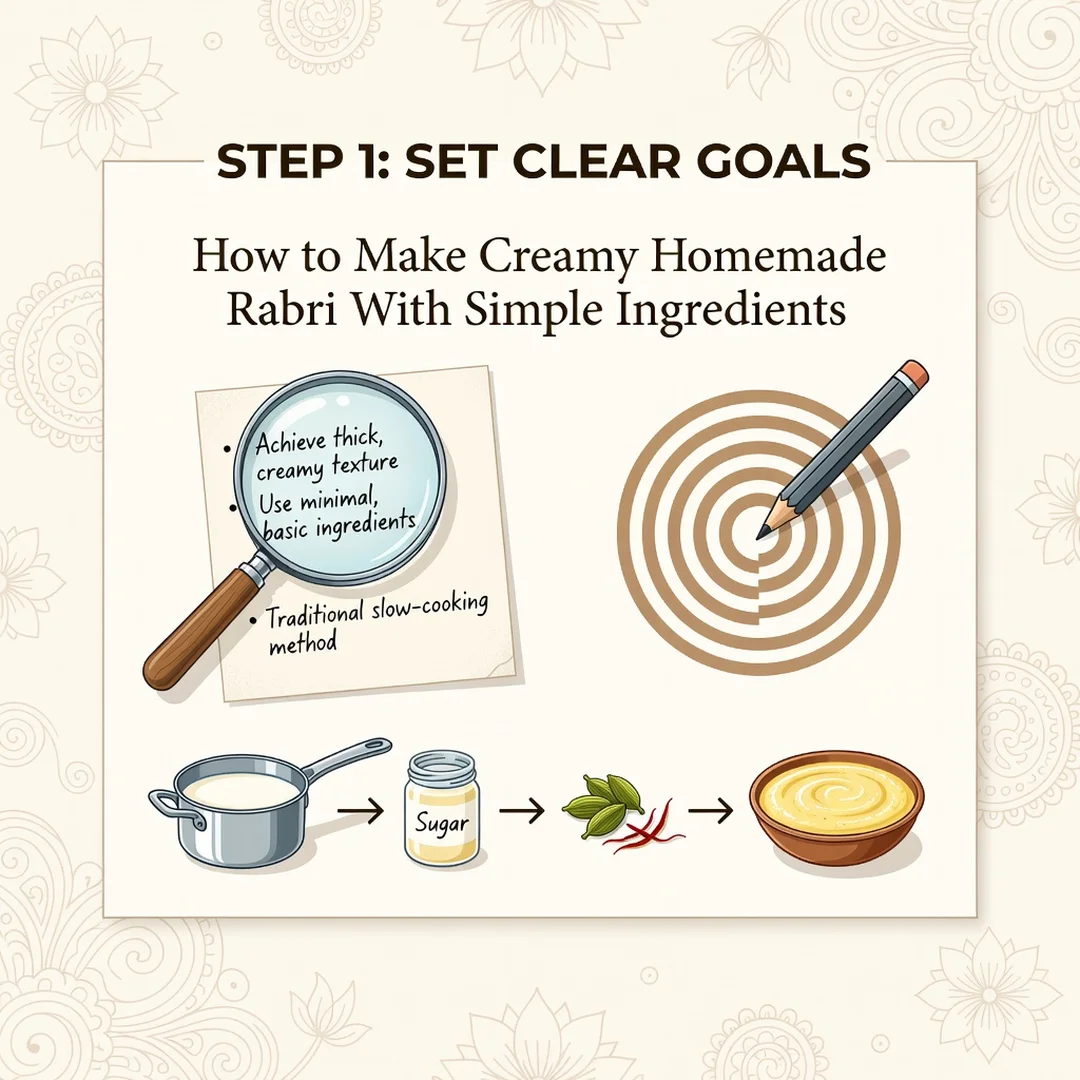 Step 3: Illustration for step: Set clear goals related to How to Make Creamy Homemade Rabri With Simple Ingr