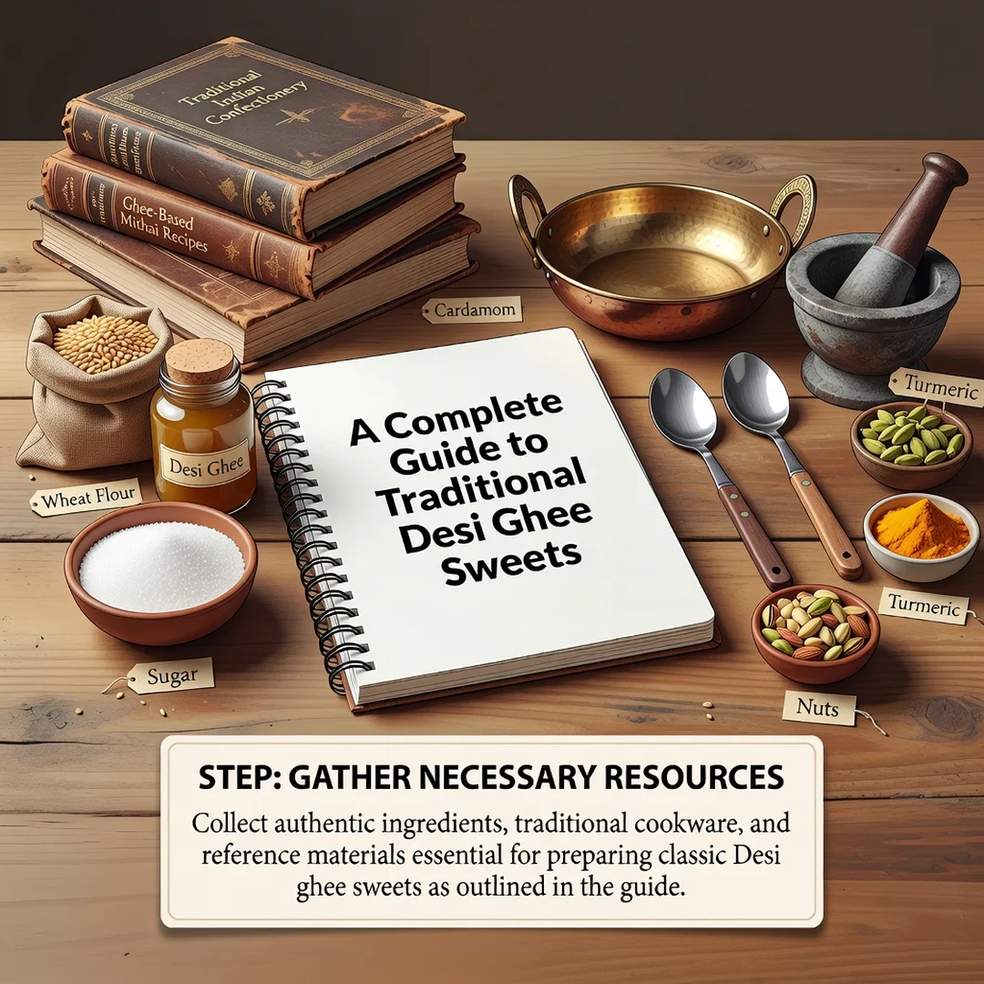 Step 4: Illustration for step: Gather necessary resources related to A Complete Guide to Traditional Desi Gh