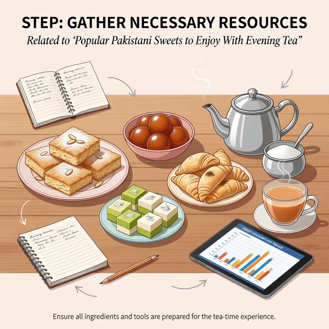 Step 4: Illustration for step: Gather necessary resources related to Popular Pakistani Sweets to Enjoy With 