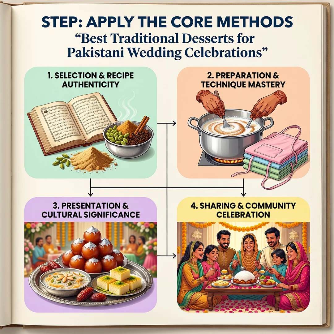 Step 5: Illustration for step: Apply the core methods related to Best Traditional Desserts for Pakistani Wed