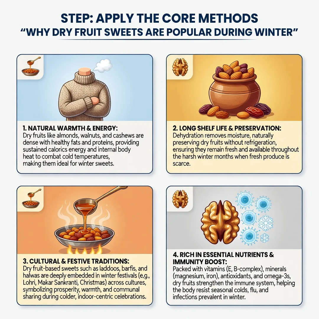 Step 5: Illustration for step: Apply the core methods related to Why Dry Fruit Sweets Are Popular During Win