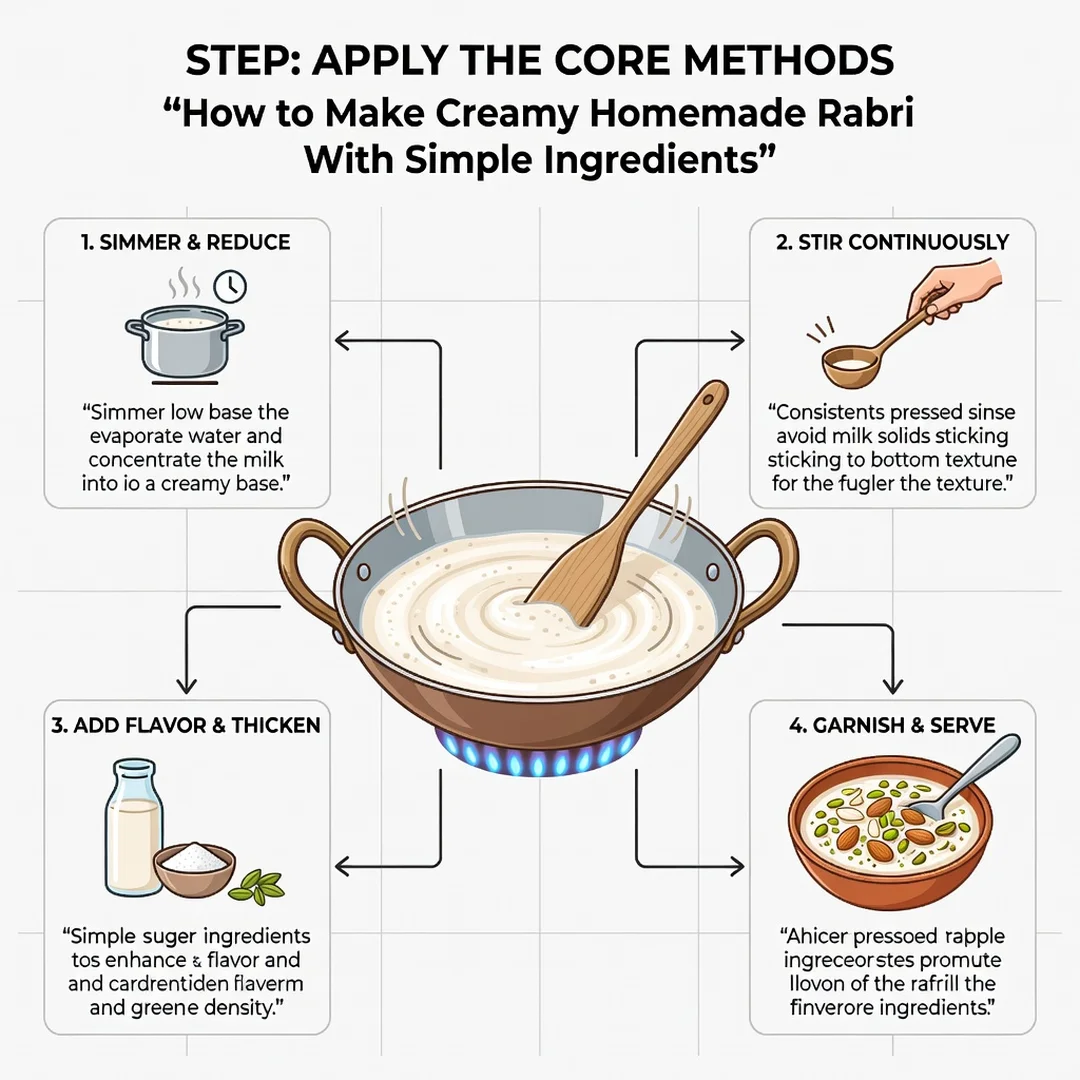 Step 5: Illustration for step: Apply the core methods related to How to Make Creamy Homemade Rabri With Simp